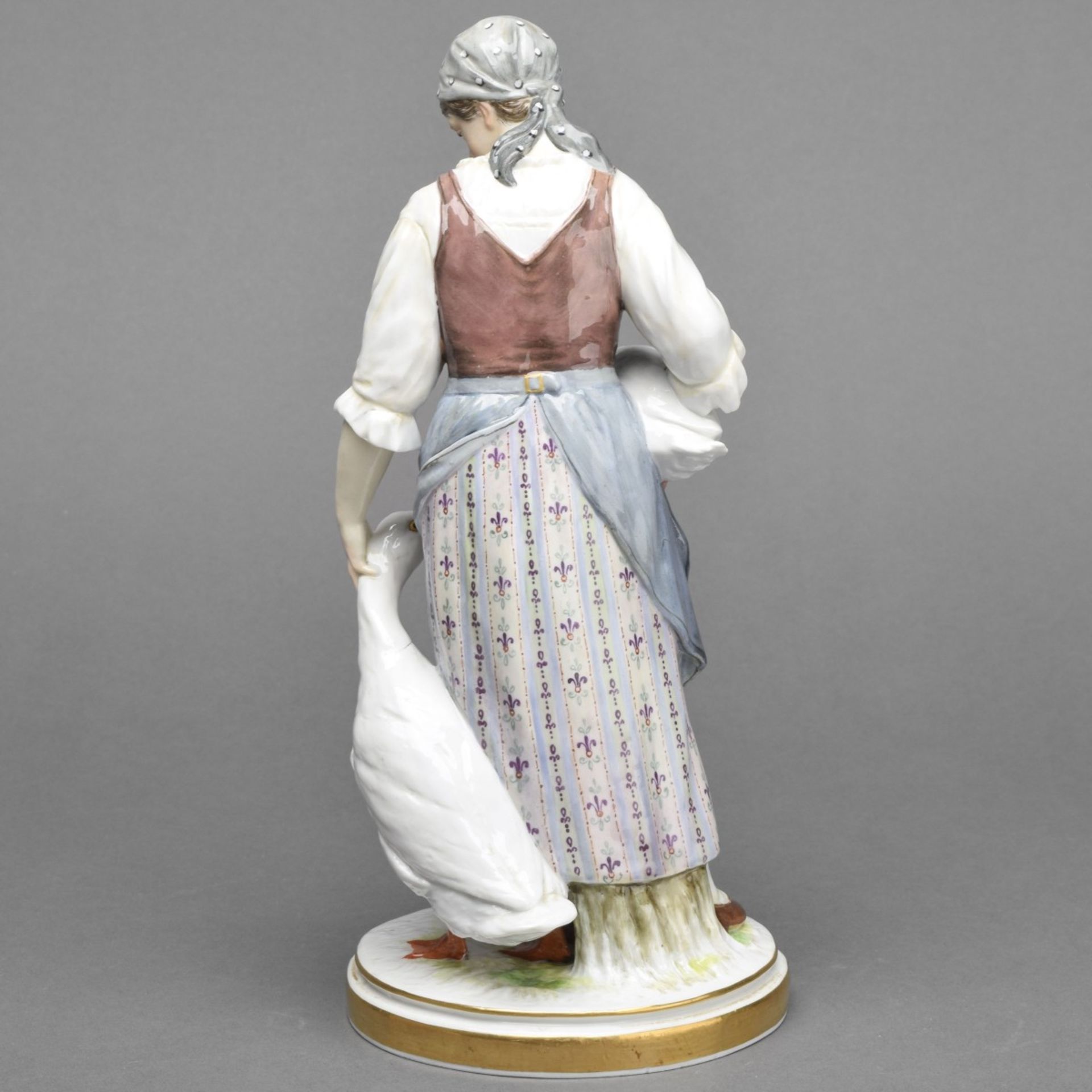 Jugendstil-Figurenpaar Landmädchen und Gänsemagd - Image 8 of 8