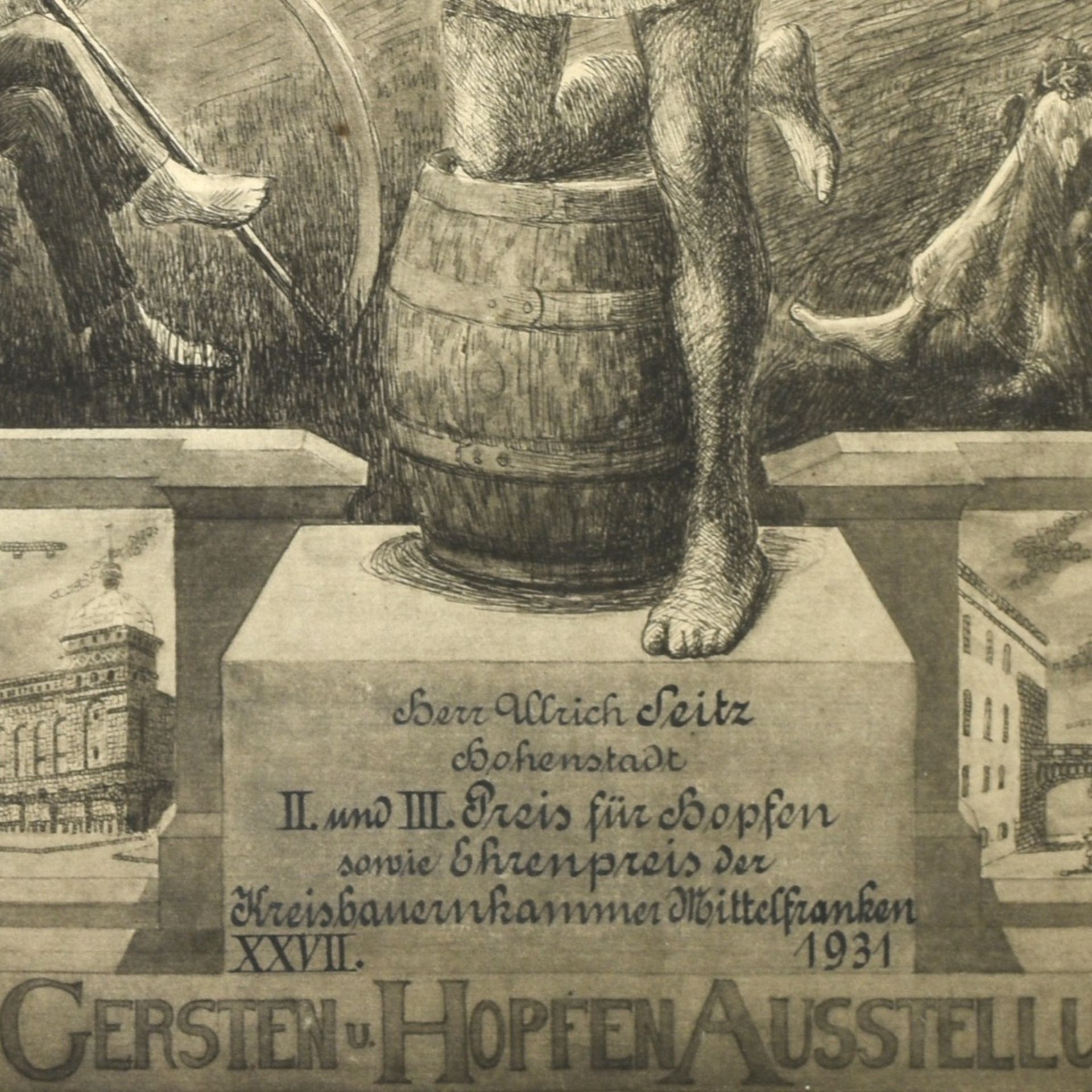 Preisplakat Deutsche Gersten- und Hopfen-Ausstellung 1931 - Bild 4 aus 5