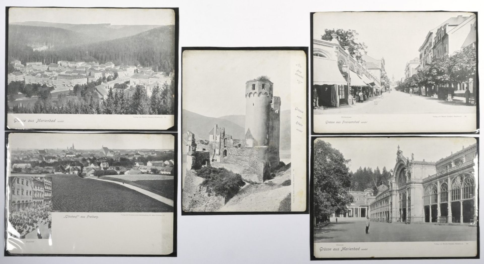 Fünf Großpostkarten um 1900 - Image 2 of 2
