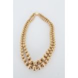 14K Gold Double Chain Sphere Necklace