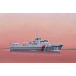 Keith Reynolds (B. 1929) "Ionmeto Patrol Boat" Oil