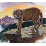 Don Balke (B. 1933) "Cougar on Rock" Original