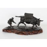 Signed, Chinese Bronze Figures on Wood Stand