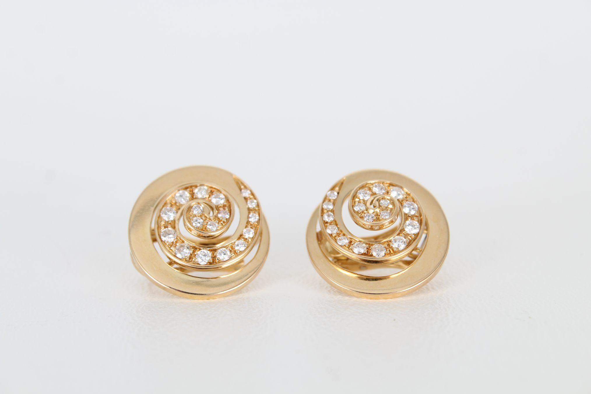 Bvlgari 18K Gold & Diamond Spiral Earrings