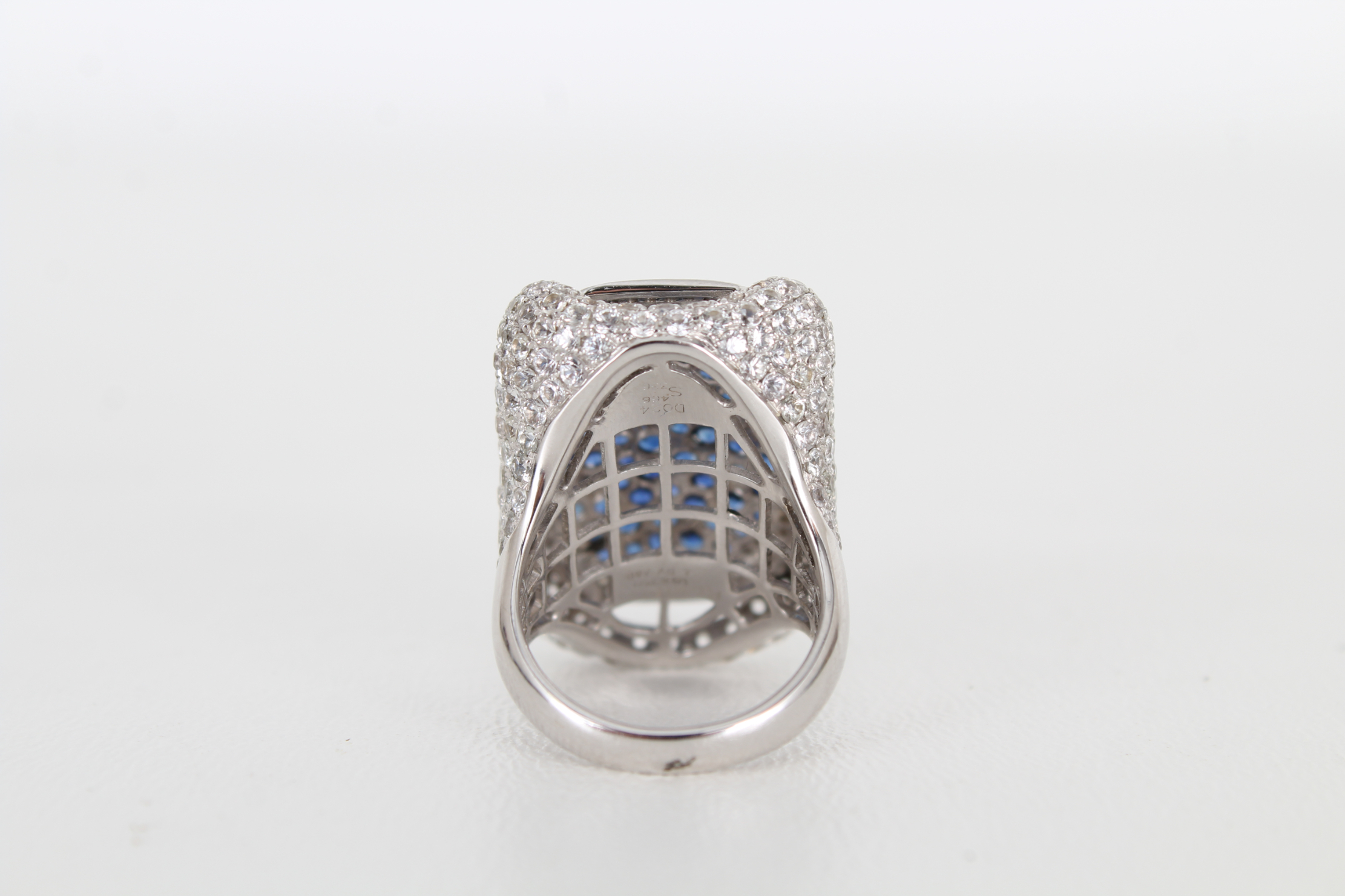 18K White Gold Sapphire & Diamond Cocktail Ring - Bild 5 aus 8