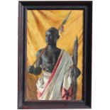Antique Orientalist Painting of a Guard, Signed