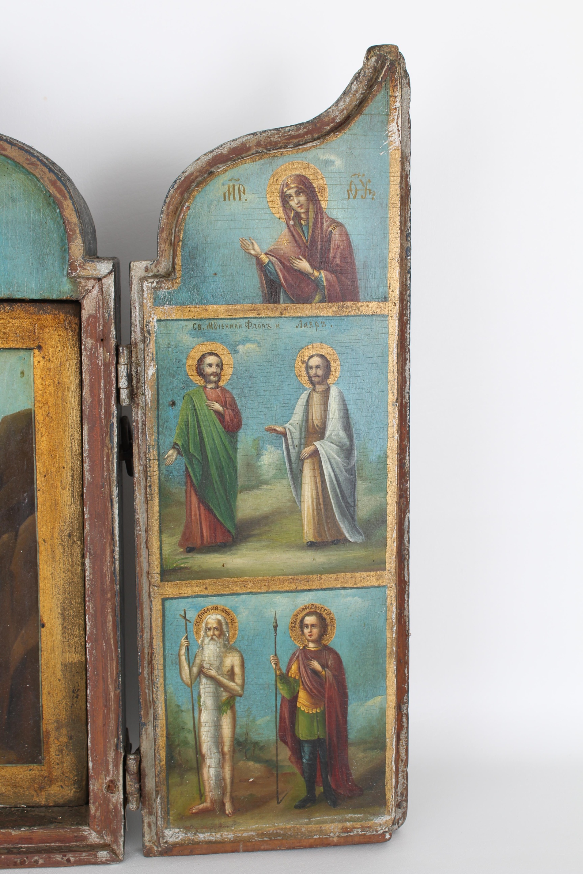 Antique Russian Triptych Icon - Bild 5 aus 8