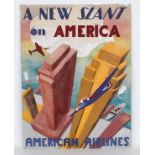 "A New Slant On America" 1931 Watercolor, Purcell