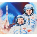 Gherman Komlev (1933 - 2000) "Astronauts" W/C