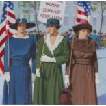 Ed Vebell (1921 - 2018) "Women's Suffrage" Oil