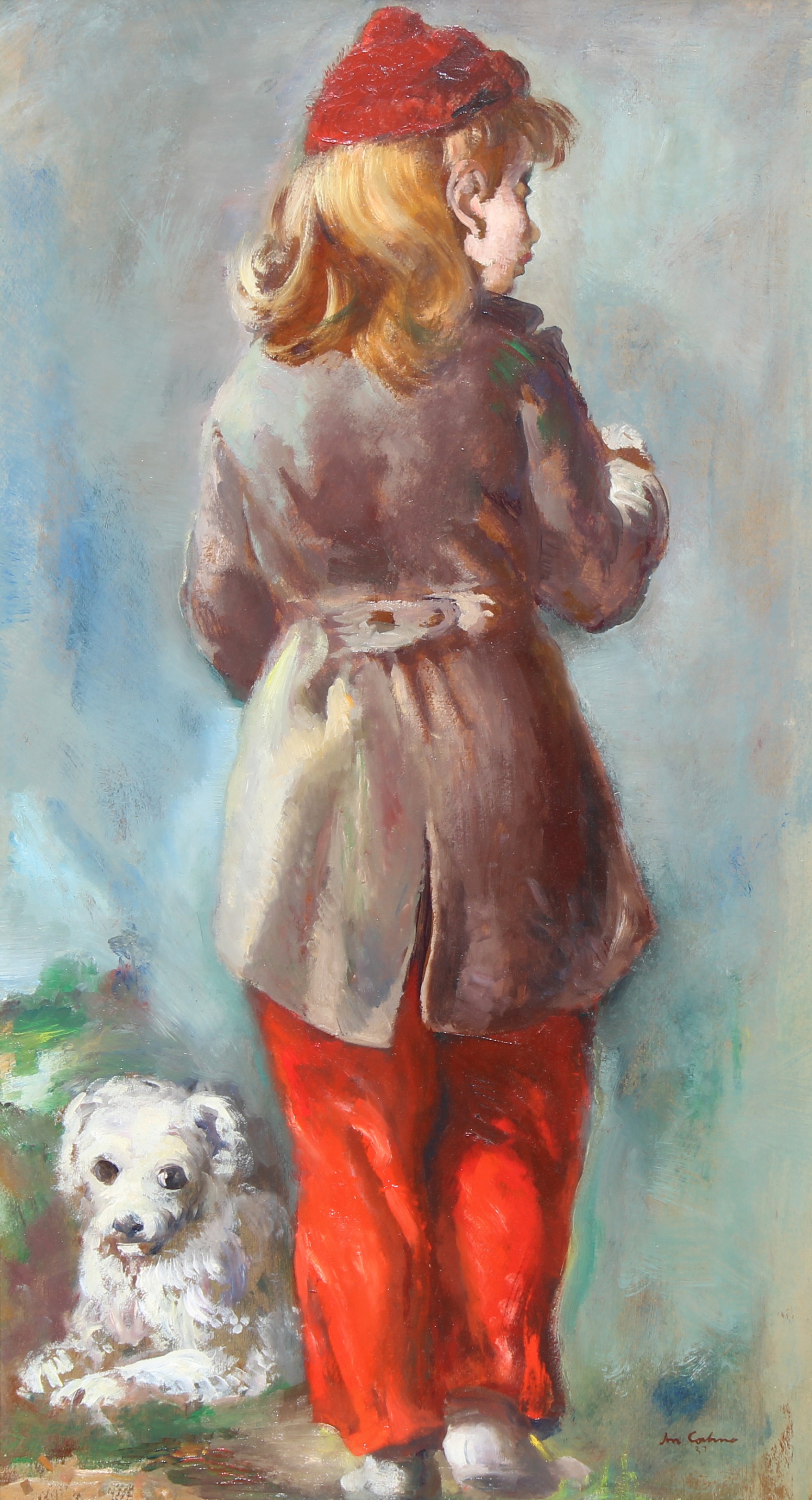 Jon Corbino (1905-1964) "Girl with White Poodle" - Bild 2 aus 9