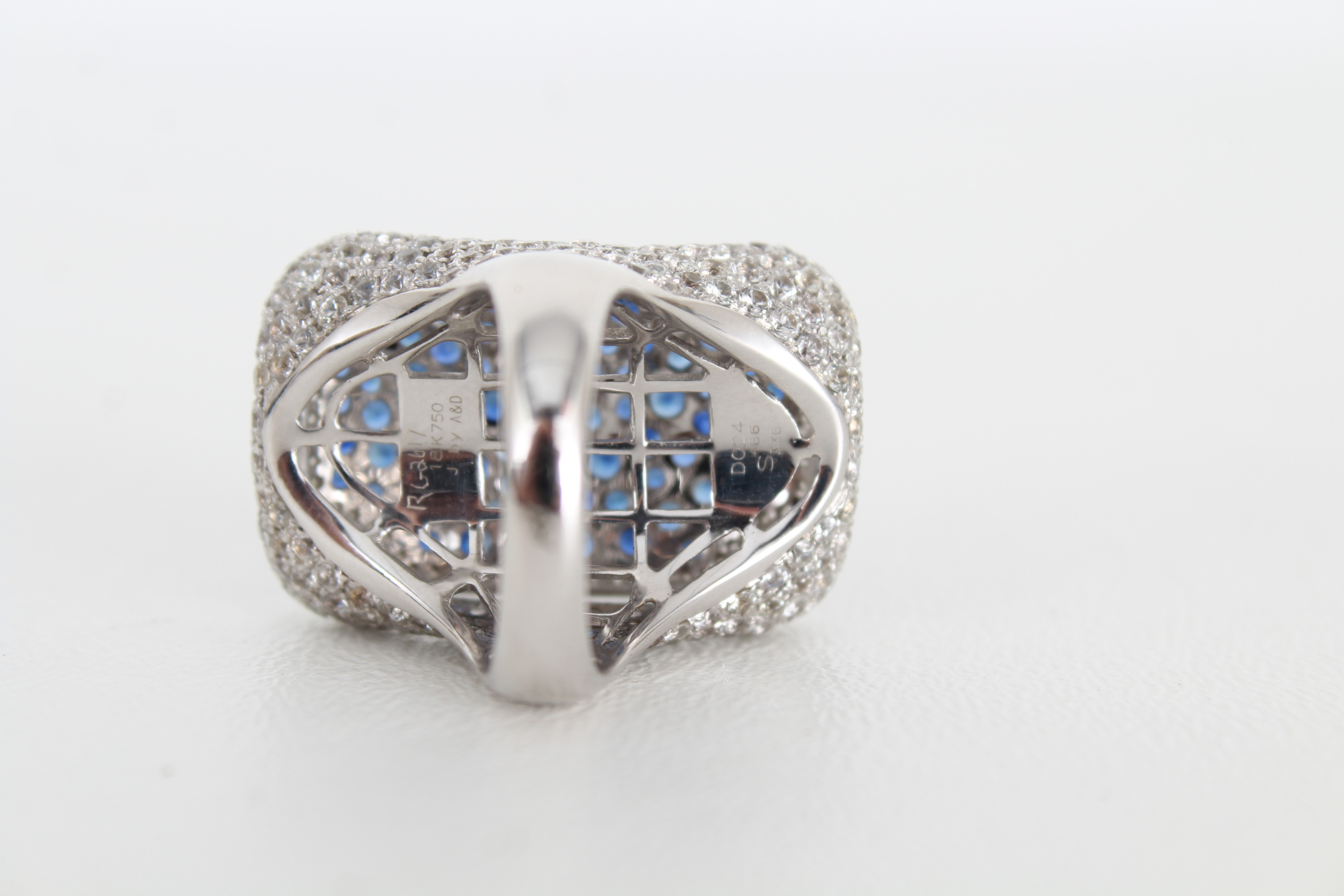 18K White Gold Sapphire & Diamond Cocktail Ring - Bild 8 aus 8