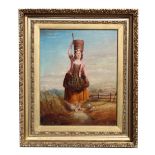 19th C. Painting of a Scottish Milkmaid