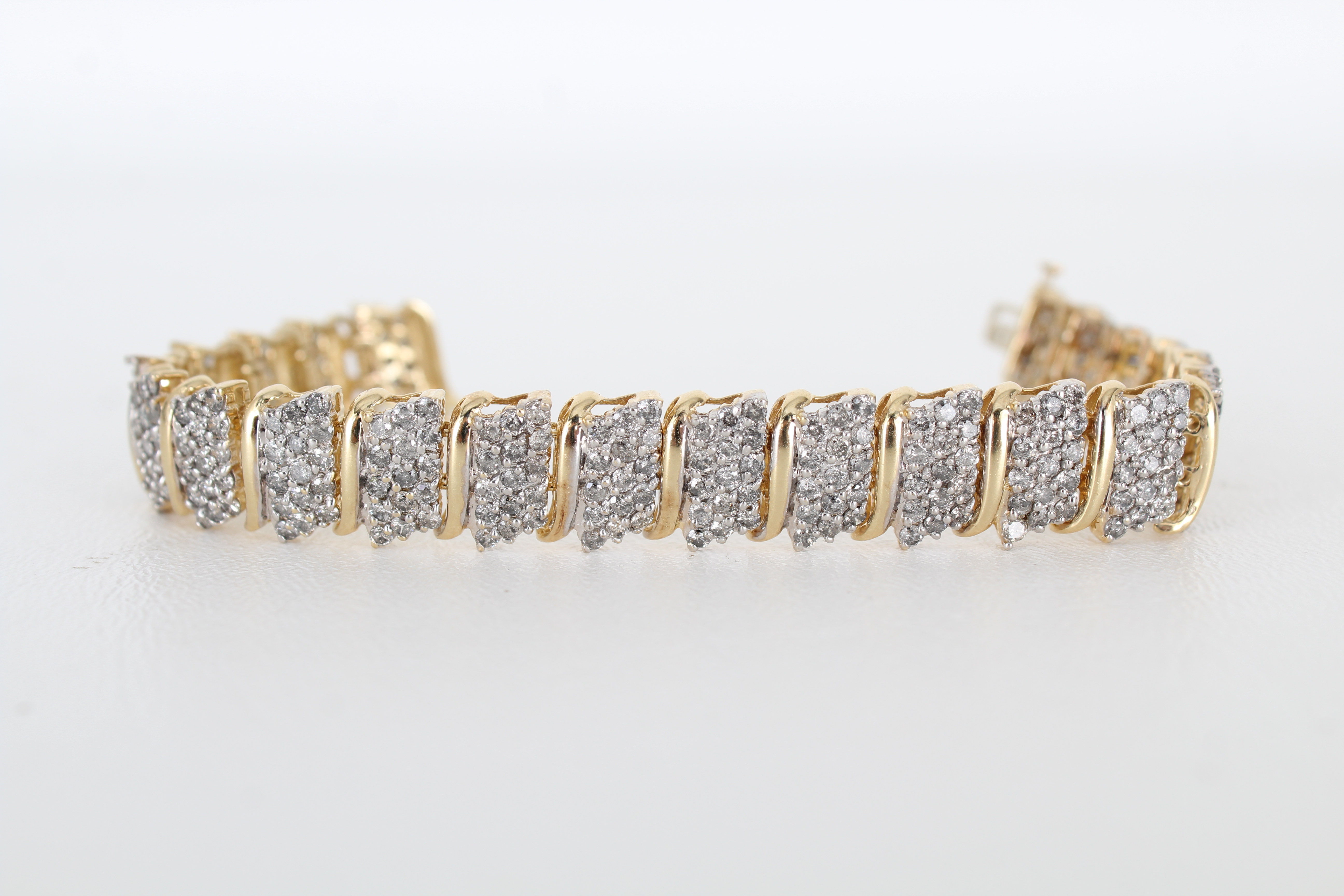 14K Gold & Diamond Tennis Bracelet - Bild 3 aus 6