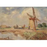 Lorine Farkas Dutch Windmill Painting