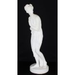 Carved European Marble Woman Figure