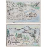 Tibetan School, (2) Antique Watercolors. Signed