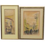 (2) Framed Judaica Scenes, Signed