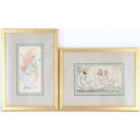 (2) Framed Indian Miniature Paintings on Bone