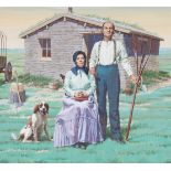 Ed Vebell (1921 - 2018) "Homestead Act" Oil