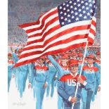Tom McNeely (B. 1935) "U.S. Olympic Team" W/C