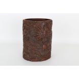 Chinese carved bamboo brushpot