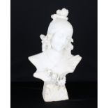Antique Carved Marble Classical Bust of a Woman