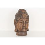 Antique Carved Wood Guanyin Head