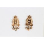 Antique 14K Gold & Diamond Earrings