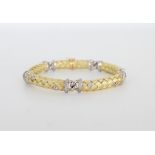 Italian 18K Gold & Diamond Bracelet