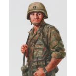 Tom McNeely (B. 1935) "U.S. Soldier" Watercolor