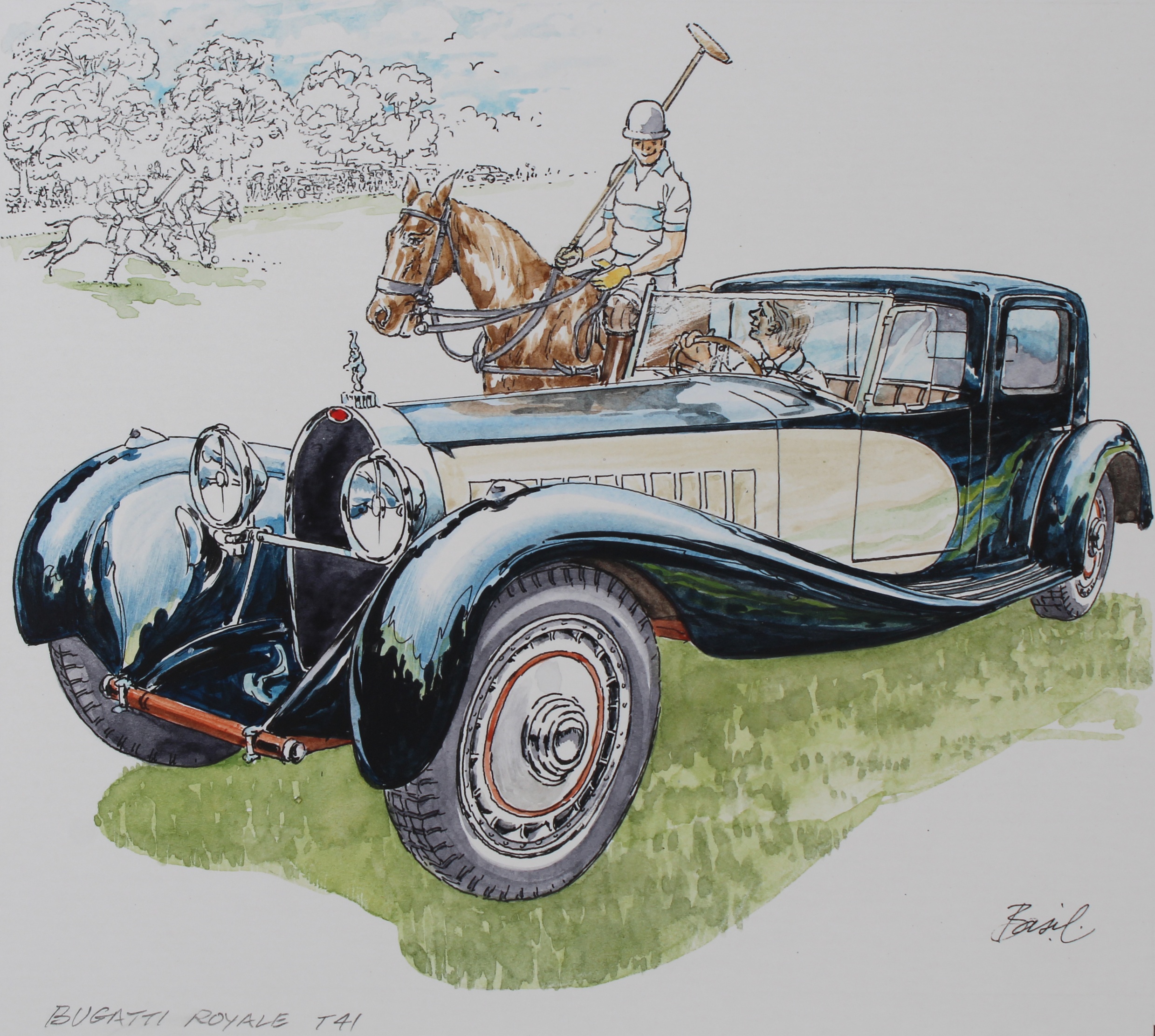 Basil Smith (B. 1925) "Bugatti Royal Type 41" Orig
