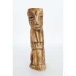 Marquesas Islands Bone Tiki Ivi Po'o Figure