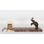 Art Deco Elephant Card Holder, Marble Base