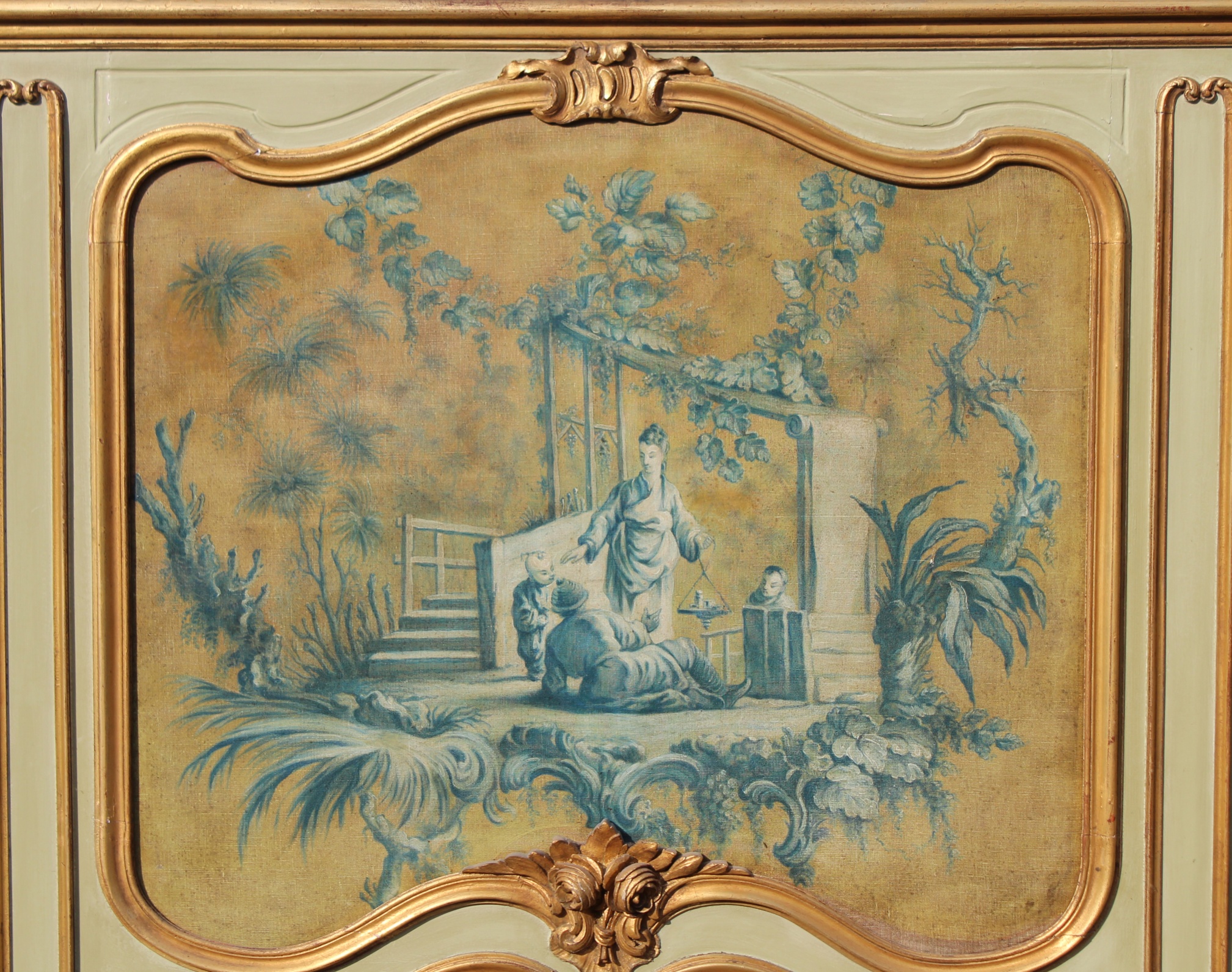 Antique French Trumeau, Chinoiserie Painting - Image 2 of 7