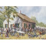 WIlliam Falkler, "Dunker Church Battle" Watercolor