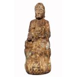 Large Antique Chinese Polychromed Buddha Figure