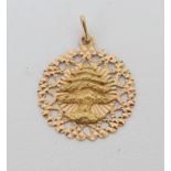 18K Gold Lebanese Cedar Tree Pendant