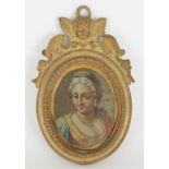 Italian Miniature Portrait of Venetian Noble Lady
