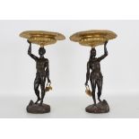 Pair of French Gilt Bronze Figural Compotes