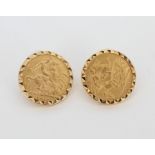1912 King George V Sovereign 22K Coin Earrings