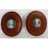 (2) European School Miniature Portraits of Couple