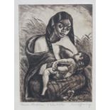 Irwin D Hoffman (1901-1989) Mexican Mother Etching