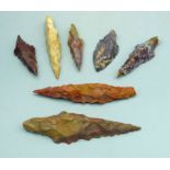 (7) Cocle Spear Points and Arrowheads