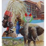 Mel Crawford (B. 1925) "Rwanda" Original