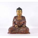 Early Antique Chinese Carved Wood Buddha Figure