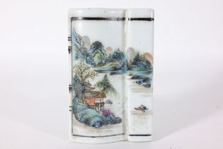 Chinese Hand Painted Porcelain Tile, Signed