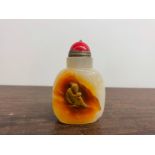 Chinese Qing Agate "Old Man" Snuff Bottle