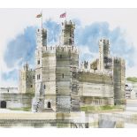 Ronald Maddox (B. 1930) "Caernarfon Castle" W/C