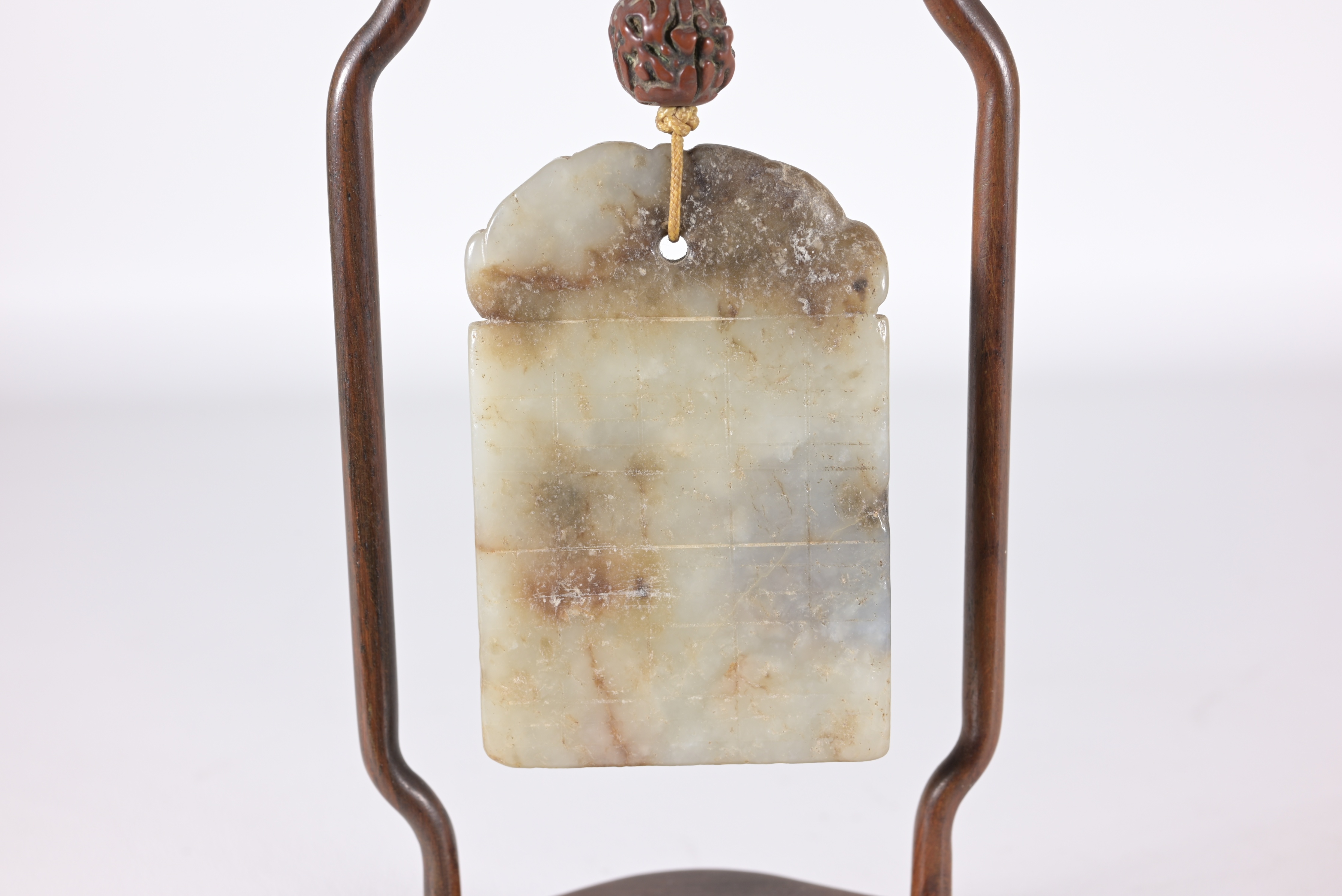 Antique Carved Chinese Hanging Jade Pendant - Image 5 of 7